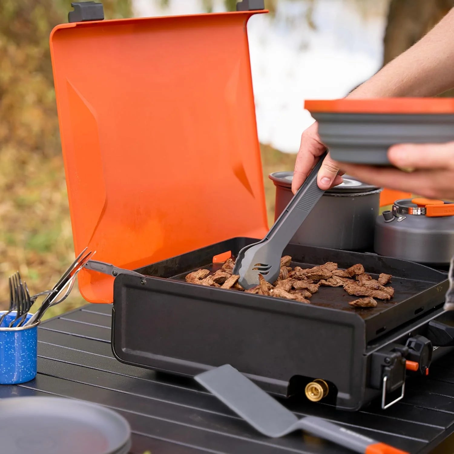 New Arrivals 2364 12 x 14 Camping Griddle with Side Burner - Image 5
