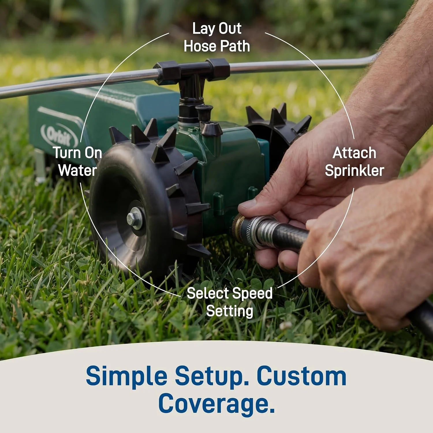 Orbit Traveling Tractor Water Sprinkler, Self-Propelled Traveling Sprinkler for Wide Lawn Coverage bifanuoyard - Image 8