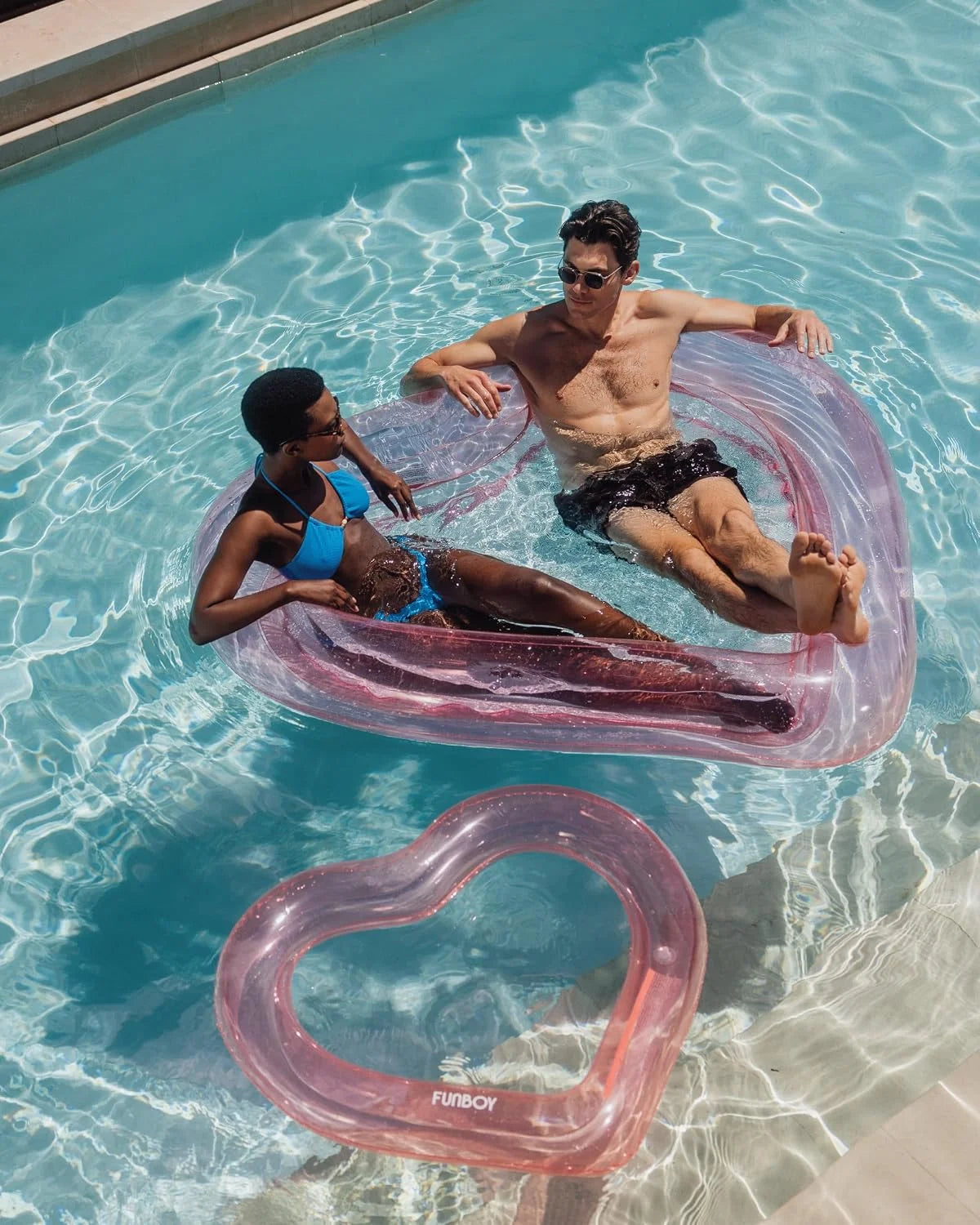 New Arrivals Original Clear Heart Water Hammock with Mesh Pool Float for Summer Pool Parties - Image 6