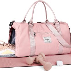 Bag Womens Mens with Shoes Compartment and Wet Pocket Travel Duffel Bag for Women for Plane Sport Gym Tote Bags Swimming Yoga