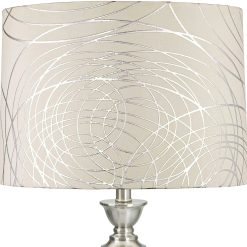 Alternative view of With Silver Circles Large Drum Lamp Shade (Pre-Assembled) 15 Top x 16 Bottom x 11 High (Spider) Replacement