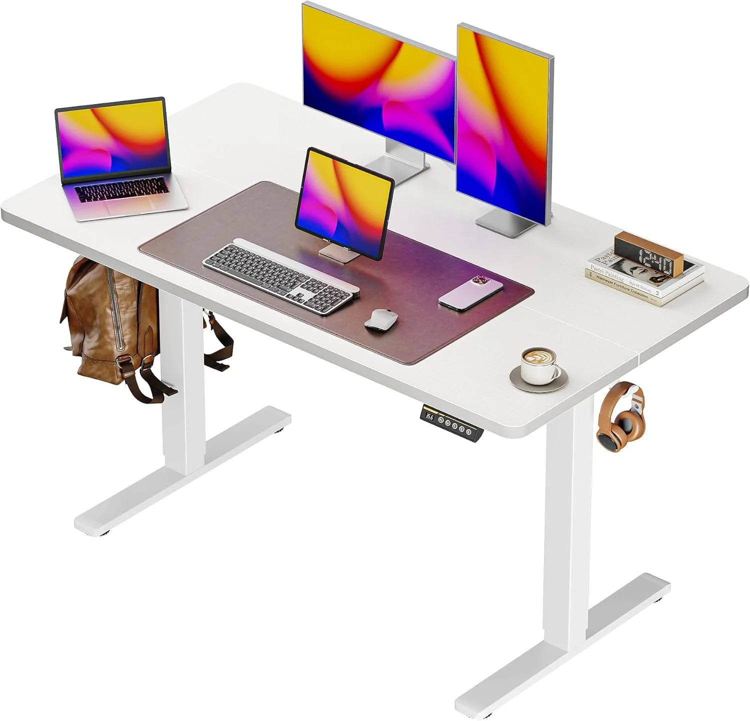 New Arrivals 55 x 28 Large Electric Standing Desk, Height Adjustable Computer Desk, 27.6 Deep Desktop - Image 21