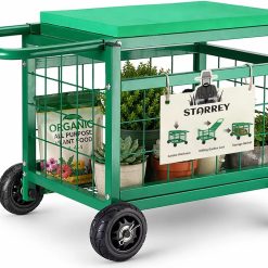 Alternative view of New Arrivals Garden Seat with Wheels, Rolling Garden Stool Heavy Duty Gardening Cart with Seat and 20 Quart Storage Space for Patio