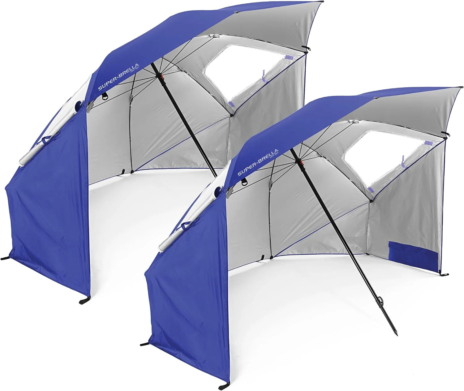 Super-Brella UPF 50+ Sun and Rain Canopy Umbrella, 8 Foot Portable Beach Shelter with Side Panels - Image 2