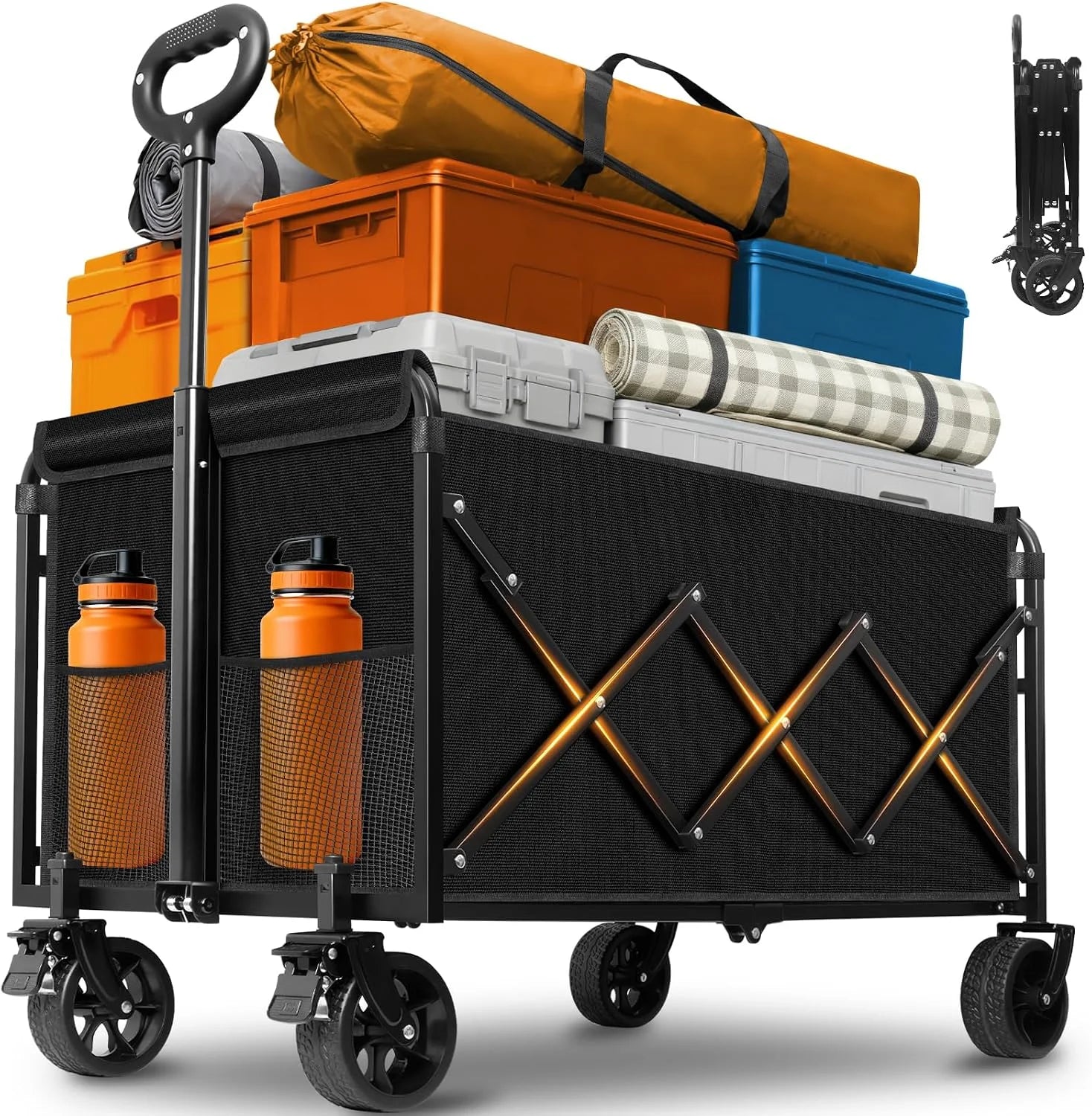 Collapsible Wagons Carts Foldable, 500LBS Heavy Duty Wagon Cart Foldable - Image 5