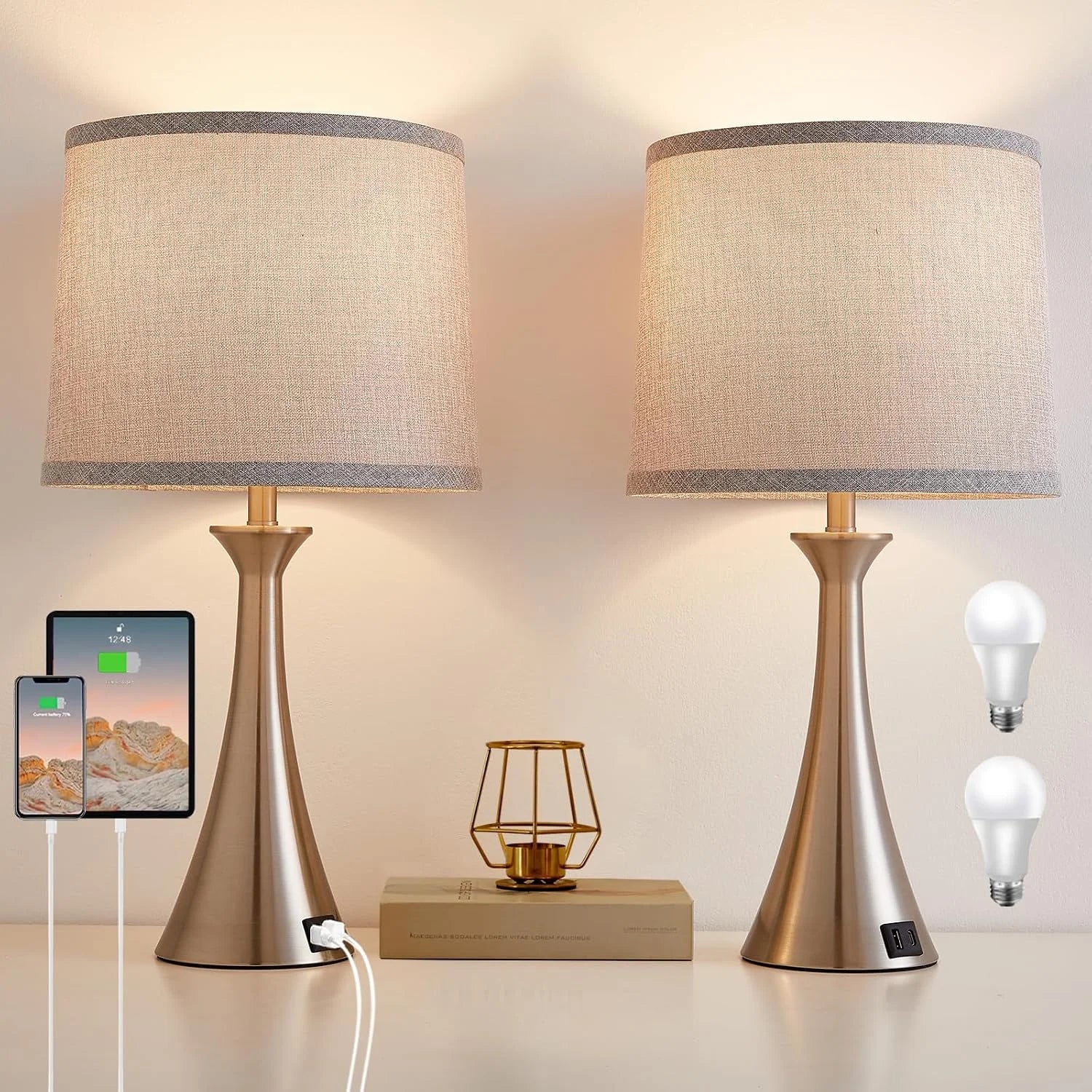 Hikczc Touch Lamp for Living Room Bedroom, Dimmable, Bulb Included bifanuoyard - Image 3