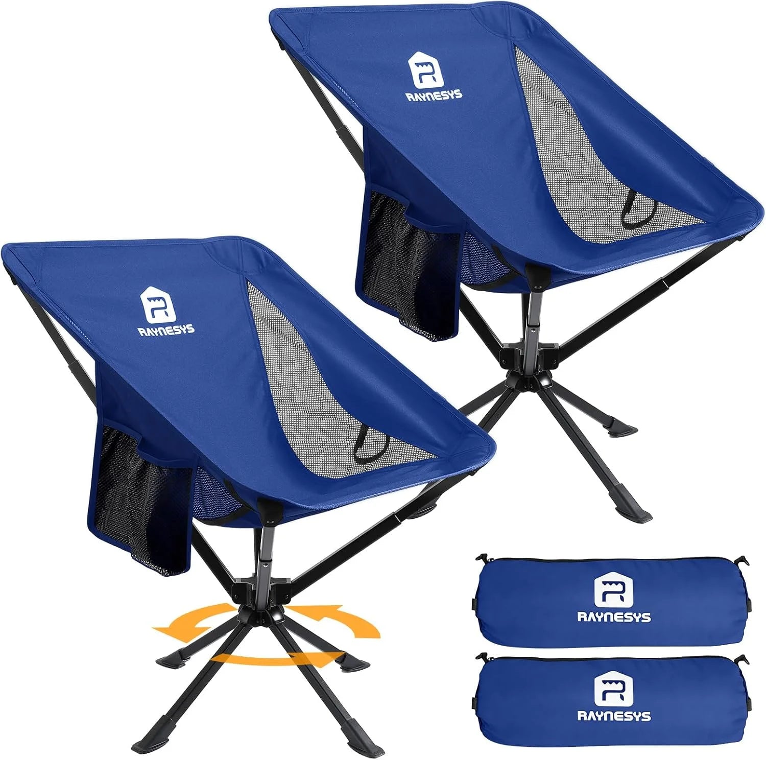 New Arrivals Portable Swivel Camping Chair, 8 Seconds Quick Setup Easy Carry, 3.8Lb Lightweight Folding Chairs for Hiking - Image 7