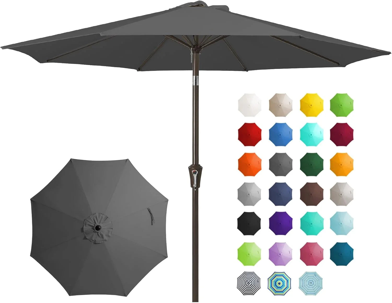 New Arrivals 9FT Outdoor Patio Umbrella, Market Umbrella, Beige - Image 11