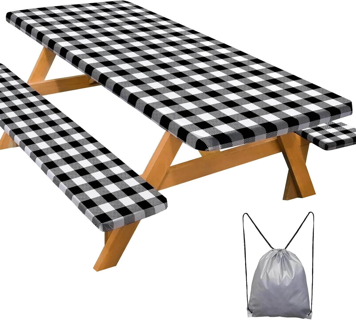 New Arrivals Play Tailor Picnic Table Cover Bench Covers Camping Essentials Tablecloth - Image 2