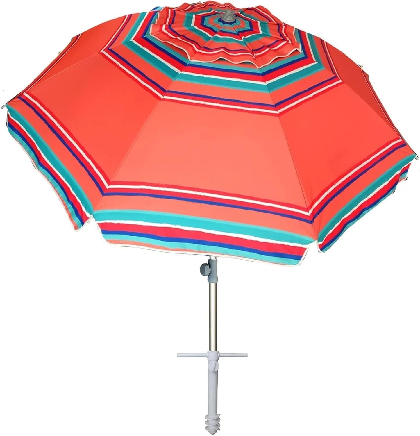 New Arrivals AMMSUN 7ft Heavy Duty High Wind Beach Umbrella with Sand Anchor Vent Tilt UPF 50+ Sun Protection - Image 4