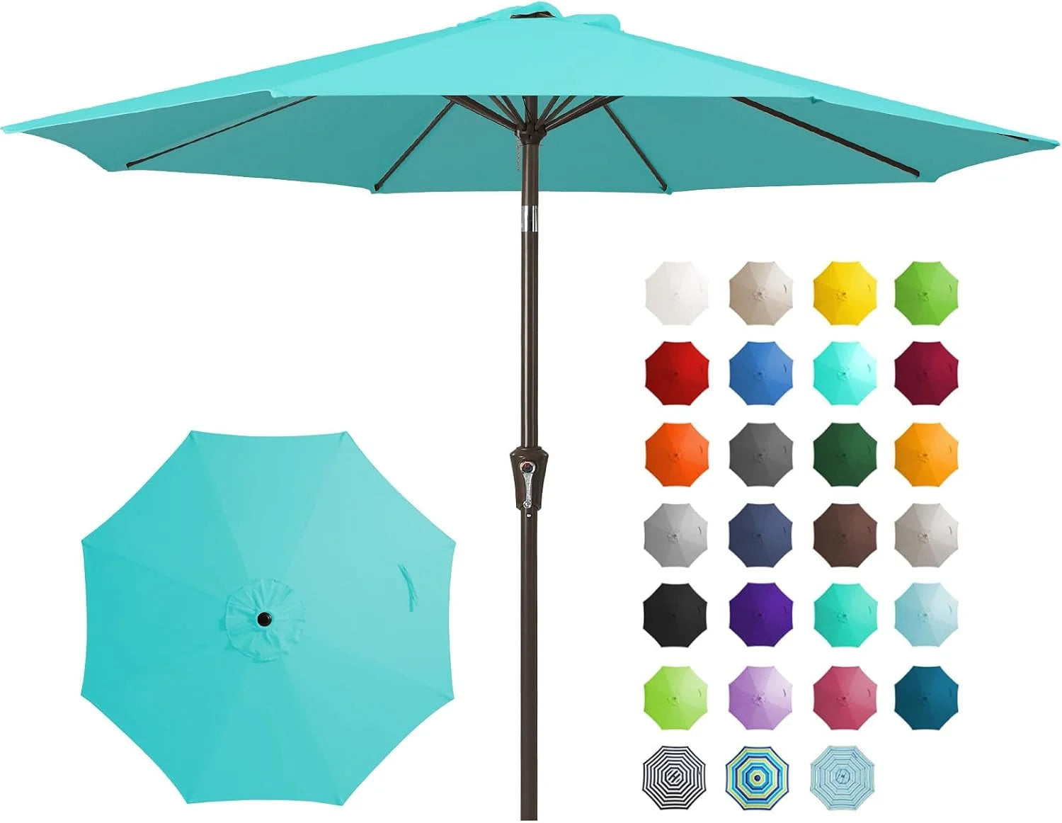 New Arrivals 9FT Outdoor Patio Umbrella, Market Umbrella, Beige - Image 12
