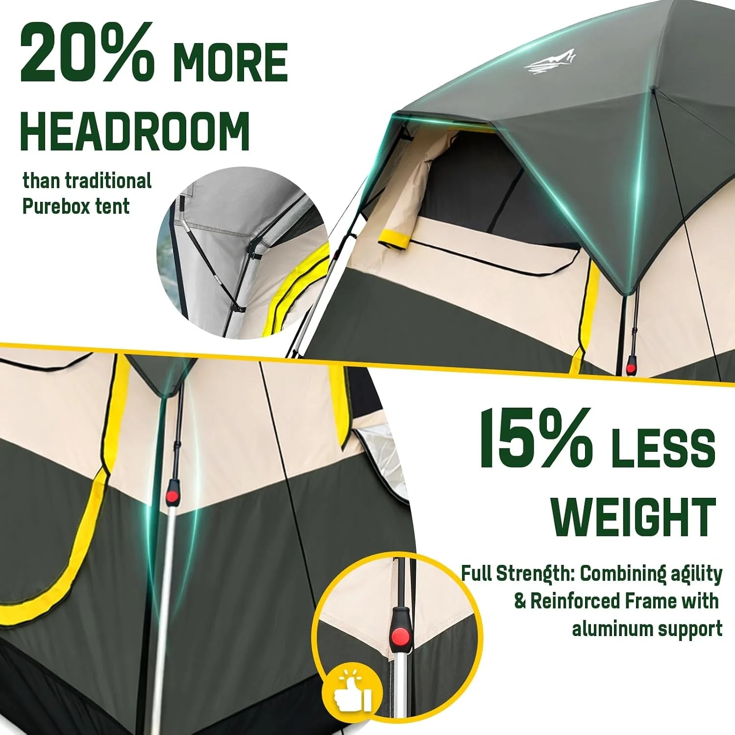 4 Person Instant Tents for Camping Setup in 50s, Cabin Tent with Rainfly, Waterproof Windproof Camping Tent bifanuoyard - Image 4