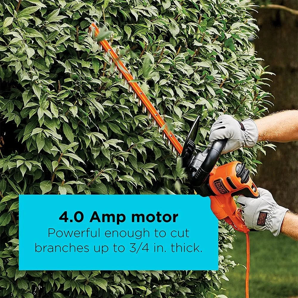 New Arrivals 22 Electric Hedge Trimmer, Lightweight 4.0 Amp Corded Dual Action Shrub Trimmer, High Output Low Vibration - Image 4