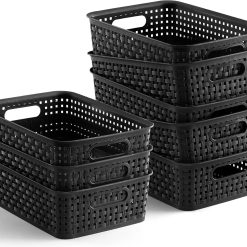 Alternative view of [ 8 Pack ] Plastic Storage Baskets, Small Pantry Organization and Storage Bins, Household Organizers for Laundry bifanuoyard