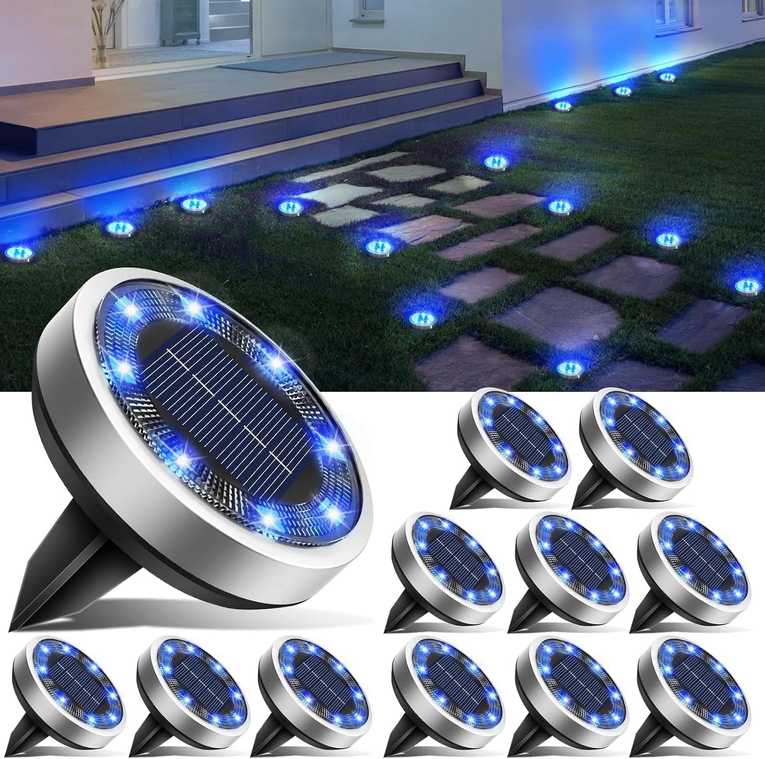New Arrivals 16 Pack Solar Lights Outdoor Waterproof, 8 LED Solar Ground Lights – For Home Projects - Image 20