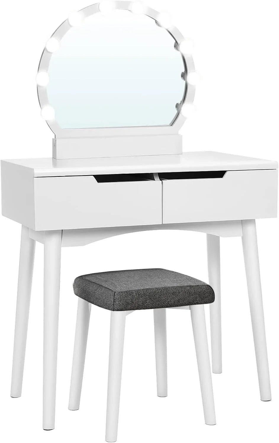 VASAGLE KAILYN Collection, Vanity Desk with Mirror and 9 LED Bulbs, Dressing Table with 9 Drawers bifanuoyard - Image 7