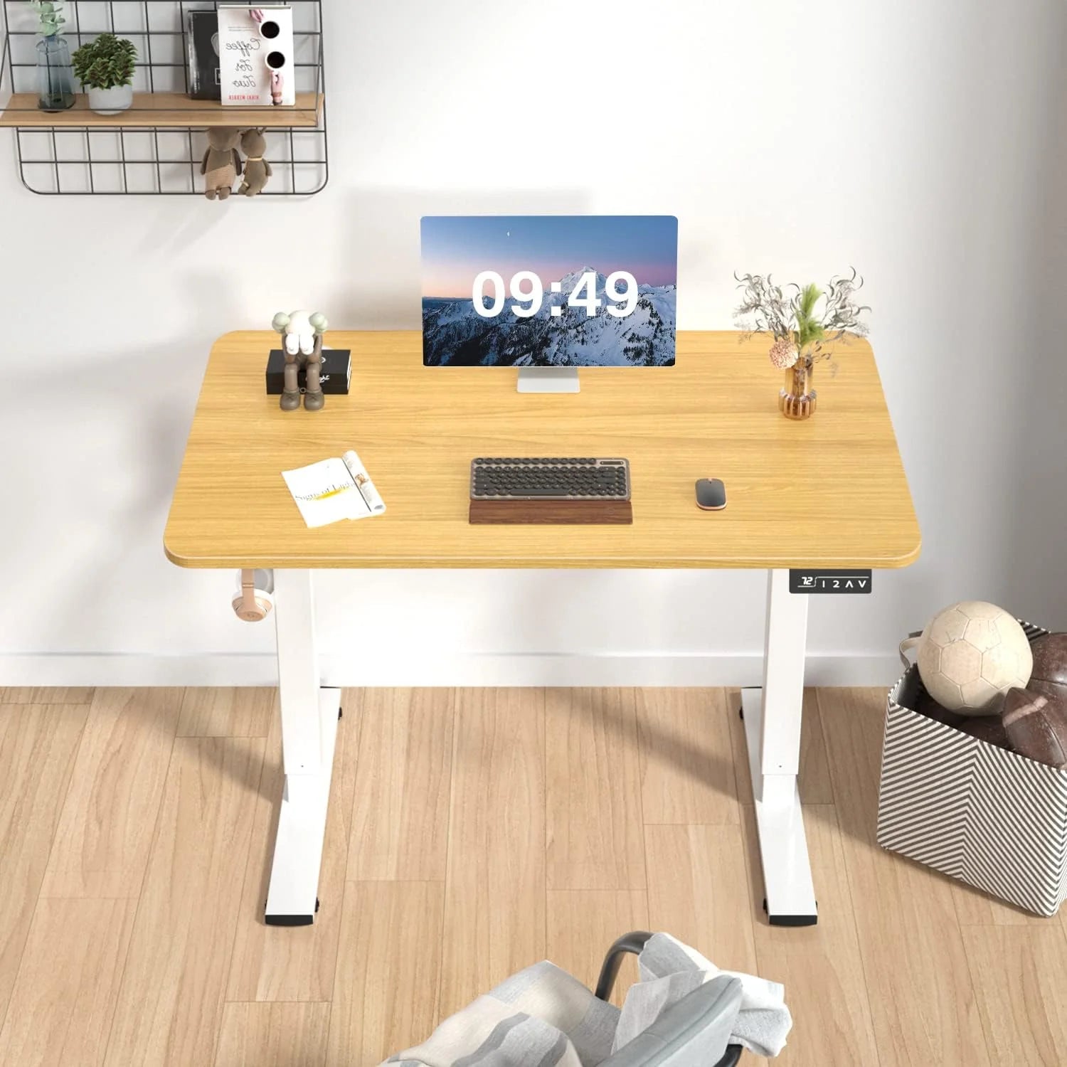 New Arrivals 55 x 24 Inches Electric Height Adjustable Standing Desk Large Sit Stand Up Desk Home Office Computer Desk Memory - Image 52