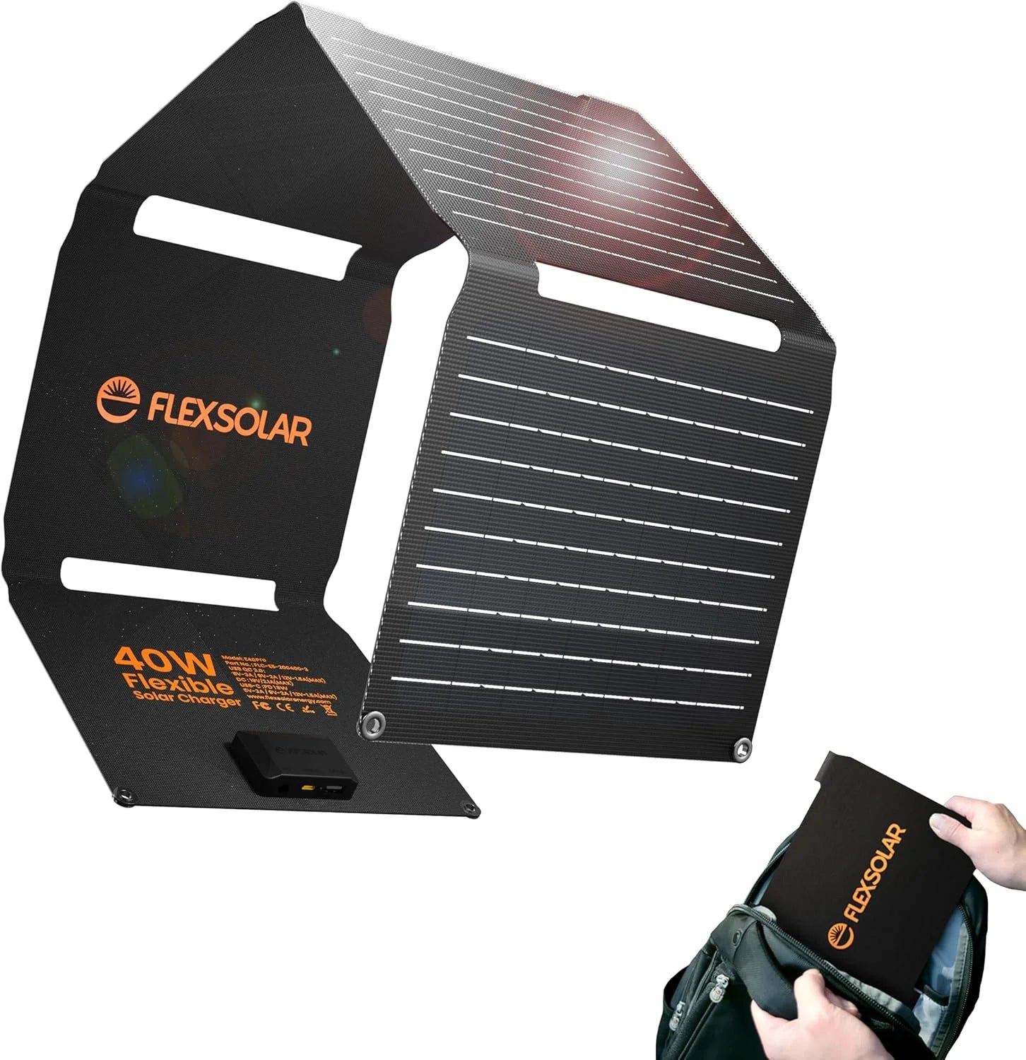 FlexSolar 100W Portable Solar Panels Chargers with PD3.0 USB-C, QC3.0 USB-A and DC Outputs Foldable IP67 Waterproof bifanuoyard - Image 3