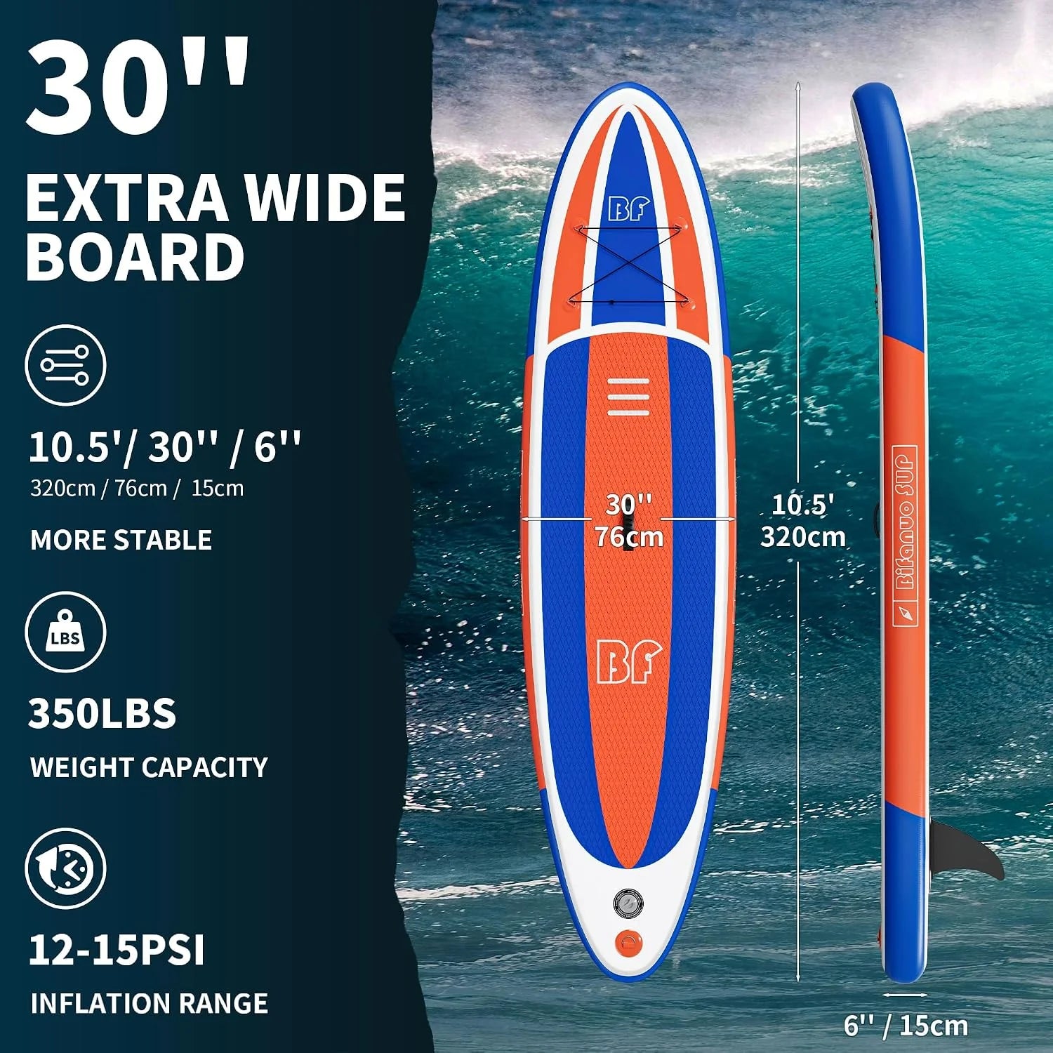 New Arrivals Inflatable Stand Up Paddle Board with SUP Accessories and Backpack Paddle Boards for Adults. Non-Slip Deck