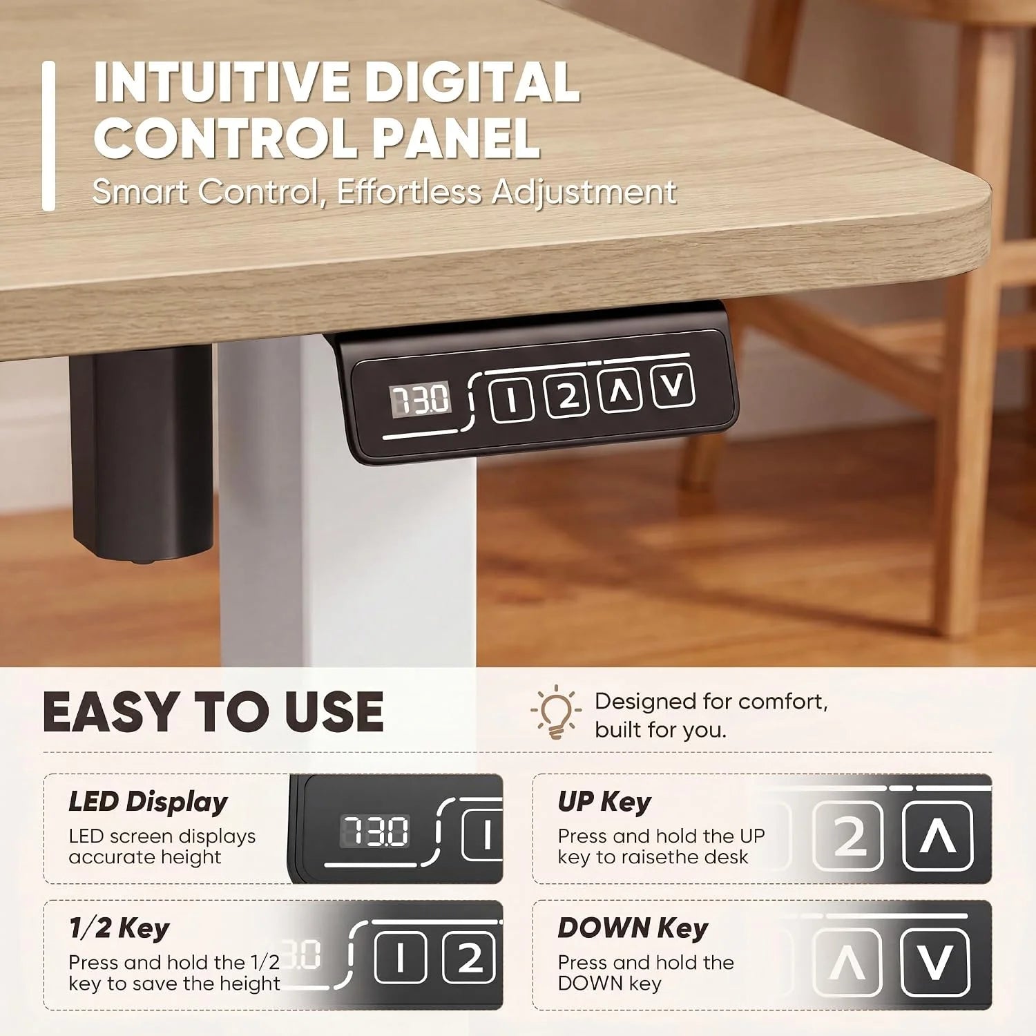 New Arrivals 55 x 24 Inches Electric Height Adjustable Standing Desk Large Sit Stand Up Desk Home Office Computer Desk Memory - Image 33