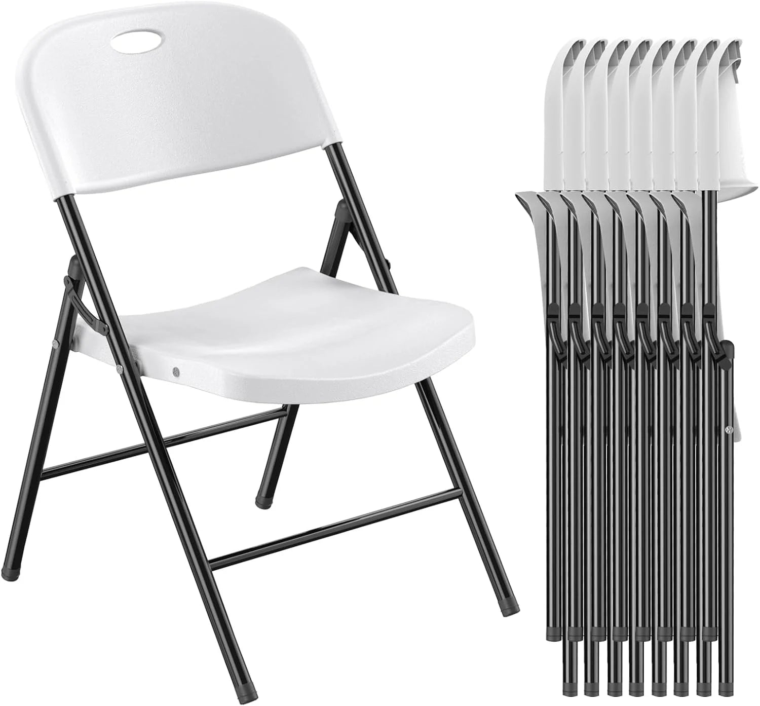 350 Weight Limit Heavy Duty Plastic Folding Chair with Reinfoced Steel Frame for Indoor and Outdoor, Wedding - Image 5