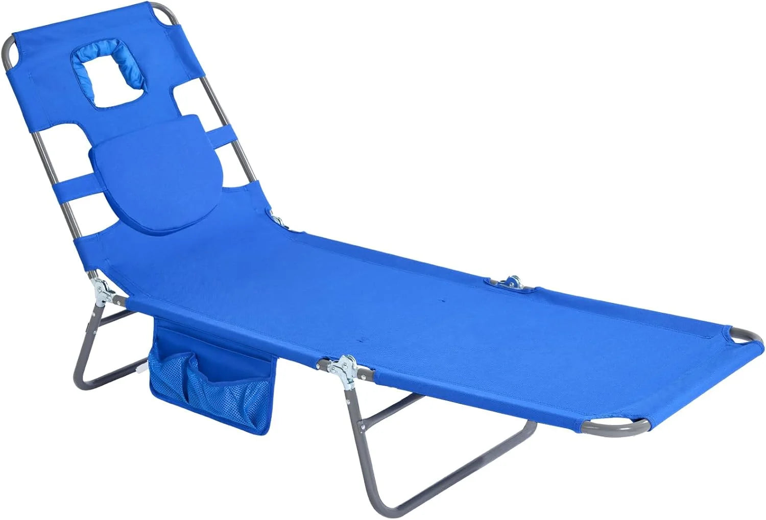 New Arrivals Beach Lounge Chair, Reclining Beach Chairs Lay Flat, Folding Camping Chairs Portable Camp Cot with Backpack - Image 7