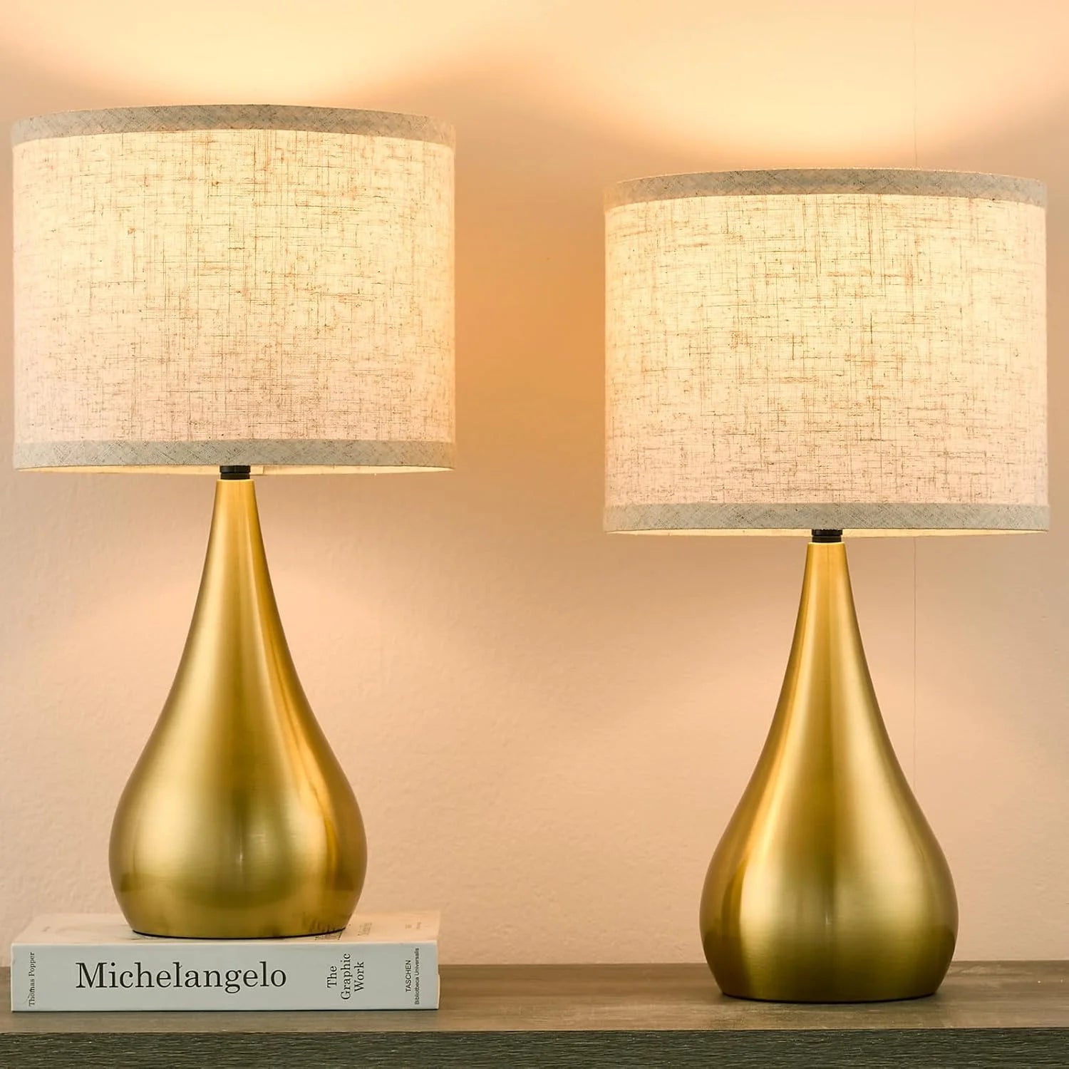 18.1” Small Modern Touch Lamps for Nightstand Set of 2 with 3 Way Dimmable, Bulb Included - Image 3