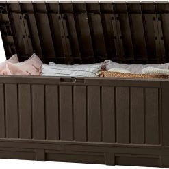 Keter Kentwood 92 Gal Outdoor Storage Box for Patio and Pool Accessories