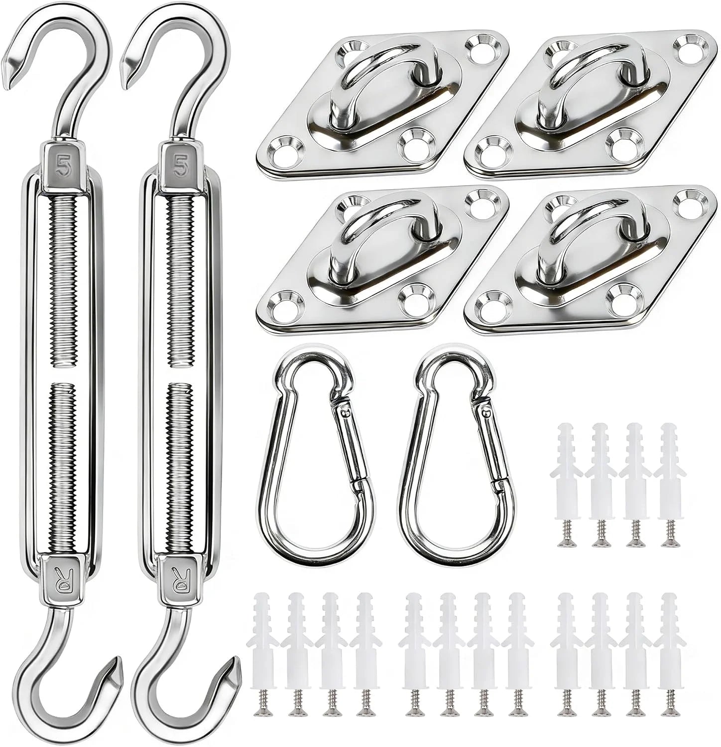44 Pcs Shade Sail Hardware Kit 6 Inch Outdoor Sun Sail Accessories - Image 6