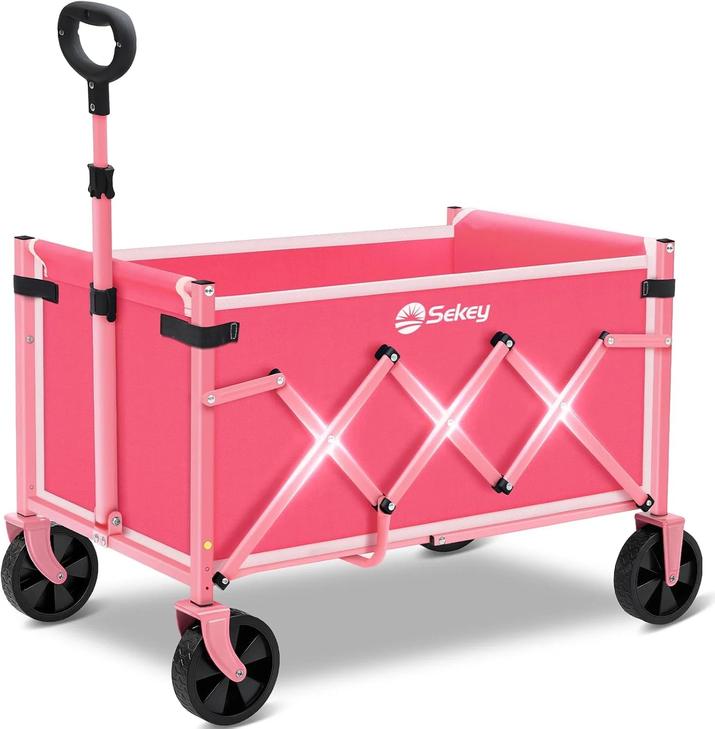 Sekey Wagon Cart with Wheels with 220LBS Capacity,Heavy Duty Wagon Carts Foldable,Lightweight Utility Portable Cart for Grocery - Image 3