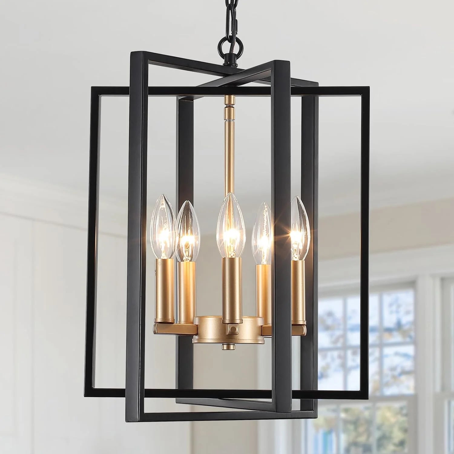 New Arrivals Black Farmhouse Modern Chandelier Light Fixture for Dining Room, 3 Light - Image 6
