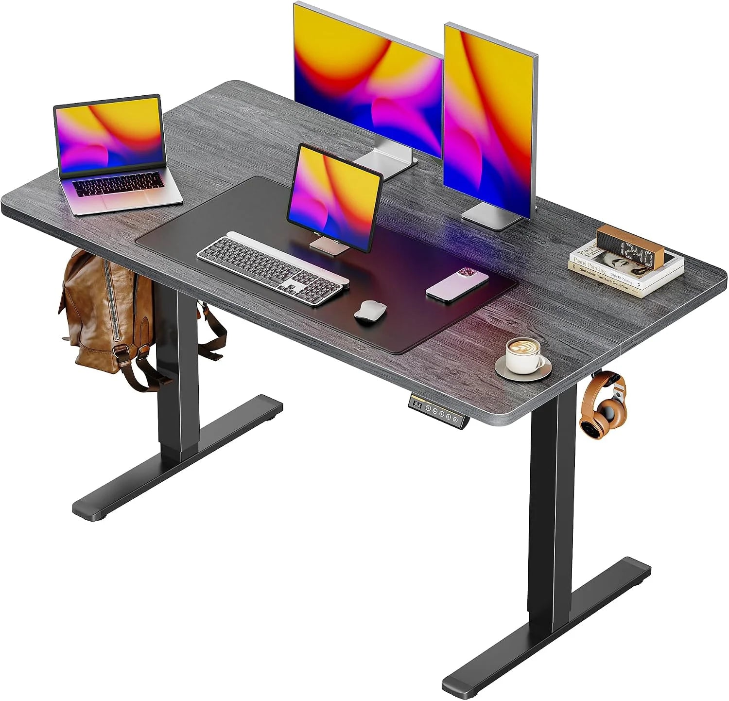 New Arrivals 55 x 28 Large Electric Standing Desk, Height Adjustable Computer Desk, 27.6 Deep Desktop - Image 4
