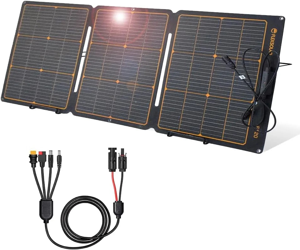 FlexSolar 100W Portable Solar Panels Chargers with PD3.0 USB-C, QC3.0 USB-A and DC Outputs Foldable IP67 Waterproof bifanuoyard - Image 4