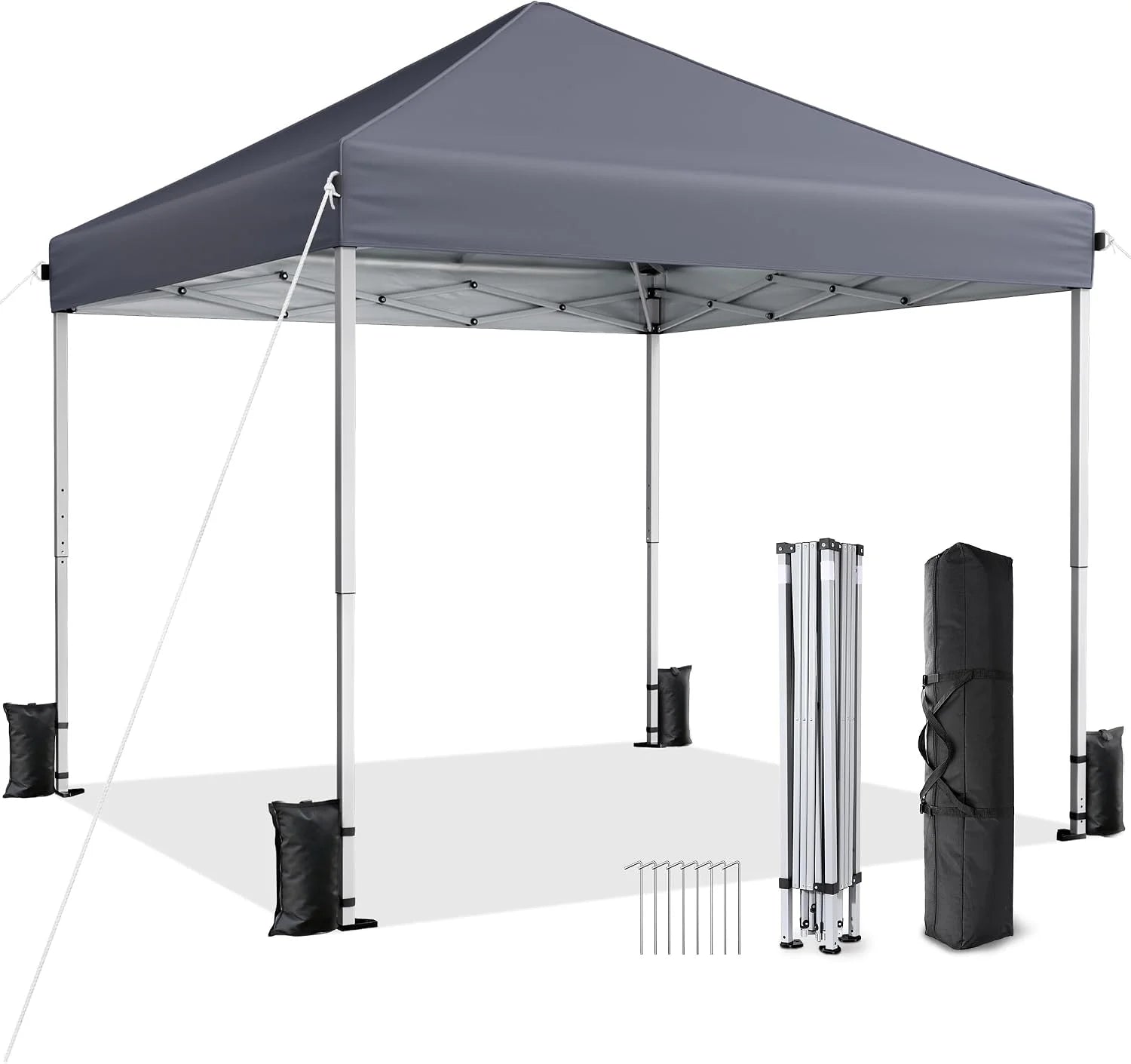Vinabilia 10x10 Pop Up Canopy Tent with One-Push Center Lock,White - Image 4