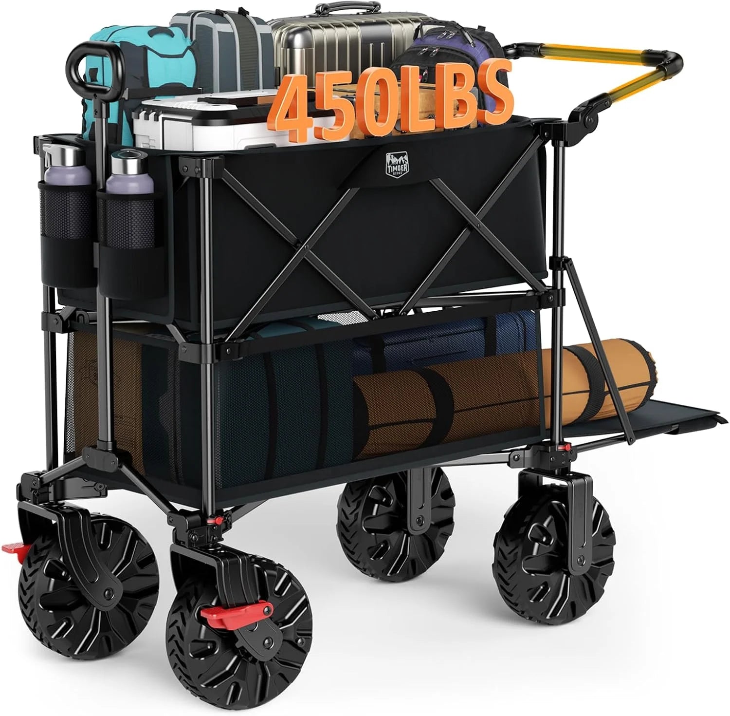New Arrivals TIMBER RIDGE 400L Folding Double Decker Wagon with Brakes, 54 Extra Long - Image 5