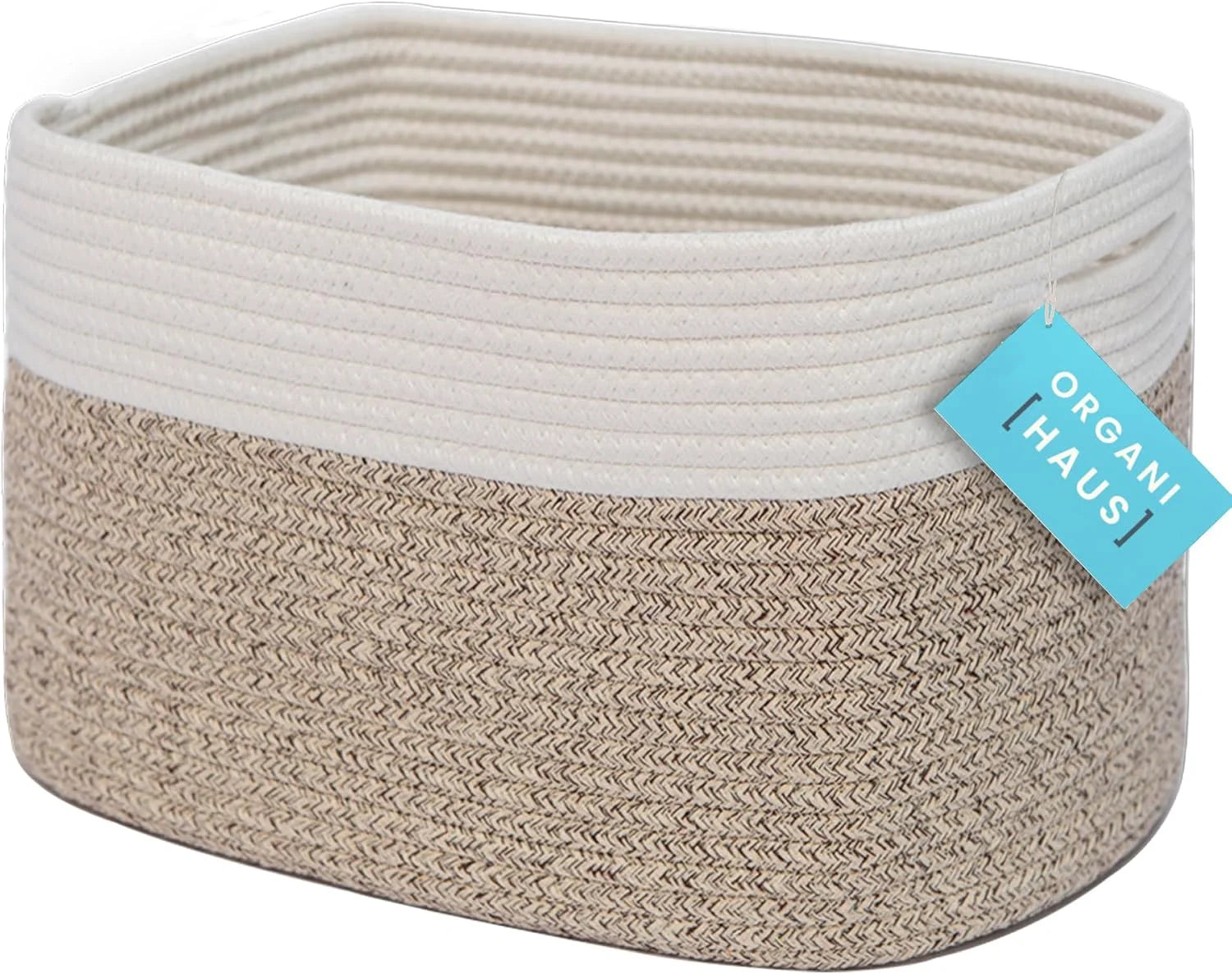 OrganiHaus Cotton Rope Baskets for Shelves, Set of 3, 15x9x10, Handwoven, a toy bin and organizer for towels bifanuoyard - Image 15