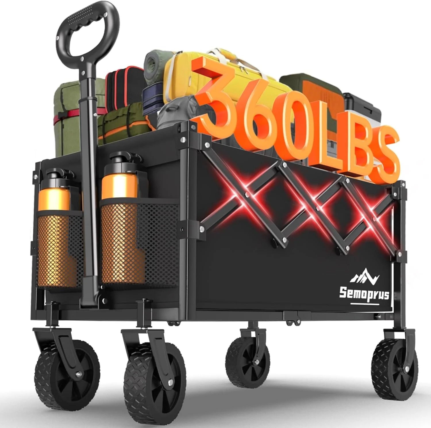 Wagons Carts Foldable, 360LBS Folding Heavy Duty Wagon with Wheels - Image 3