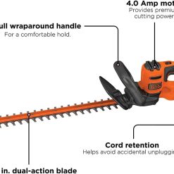 Alternative view of New Arrivals 22 Electric Hedge Trimmer, Lightweight 4.0 Amp Corded Dual Action Shrub Trimmer, High Output Low Vibration