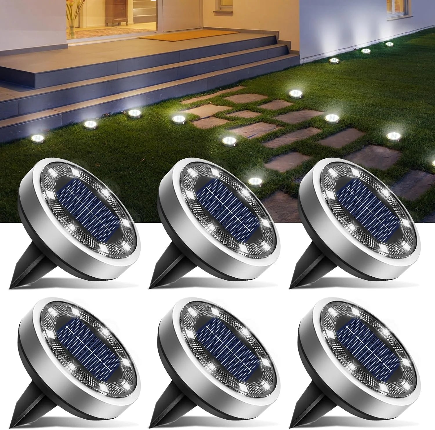 New Arrivals 16 Pack Solar Lights Outdoor Waterproof, 8 LED Solar Ground Lights – For Home Projects - Image 11
