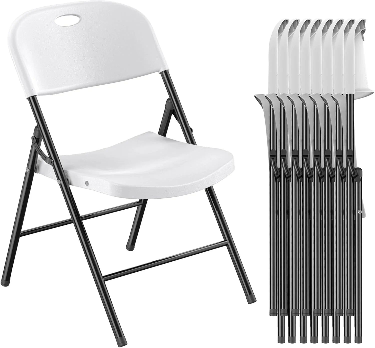 350 Weight Limit Heavy Duty Plastic Folding Chair with Reinfoced Steel Frame for Indoor and Outdoor, Wedding - Image 10