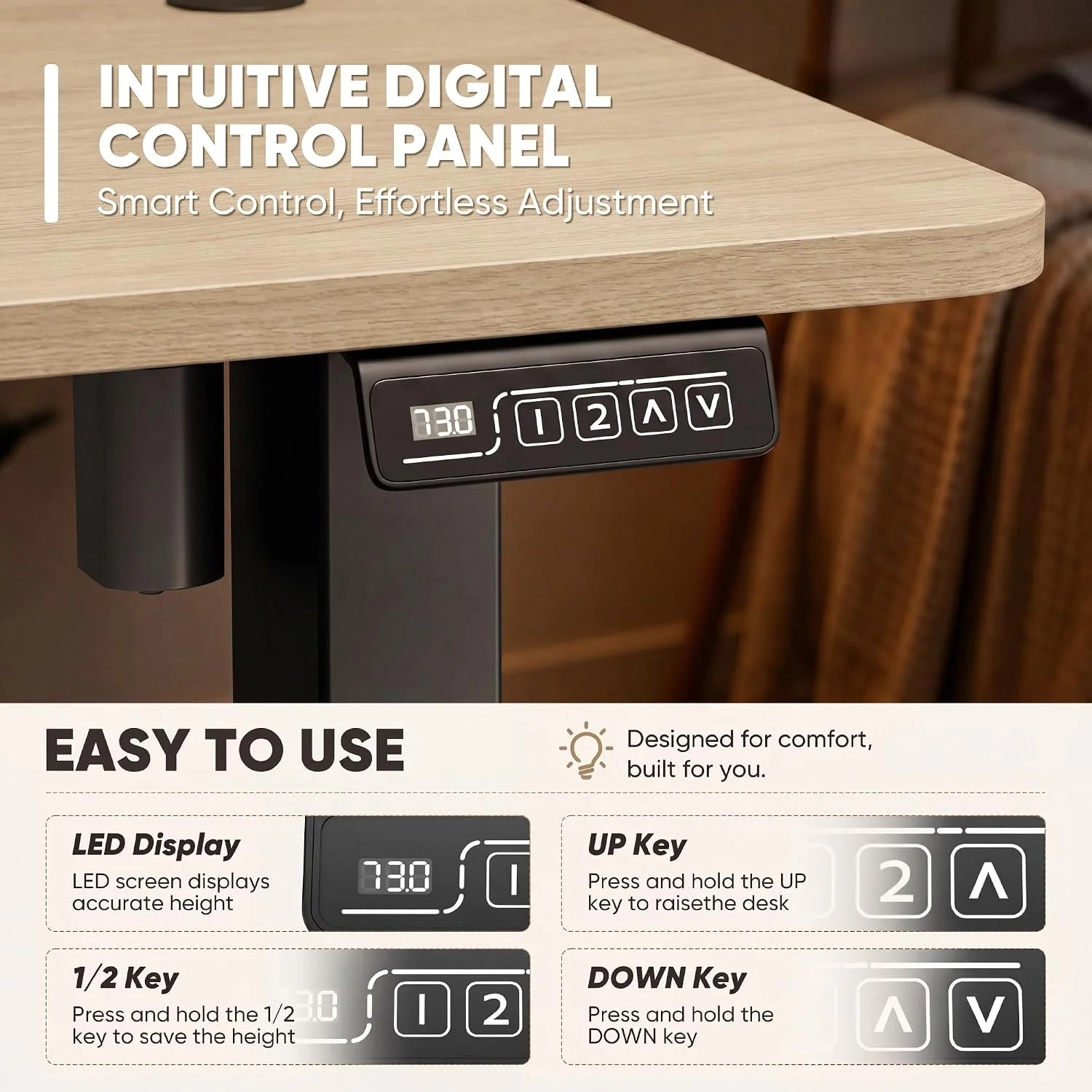 New Arrivals 55 x 24 Inches Electric Height Adjustable Standing Desk Large Sit Stand Up Desk Home Office Computer Desk Memory - Image 63