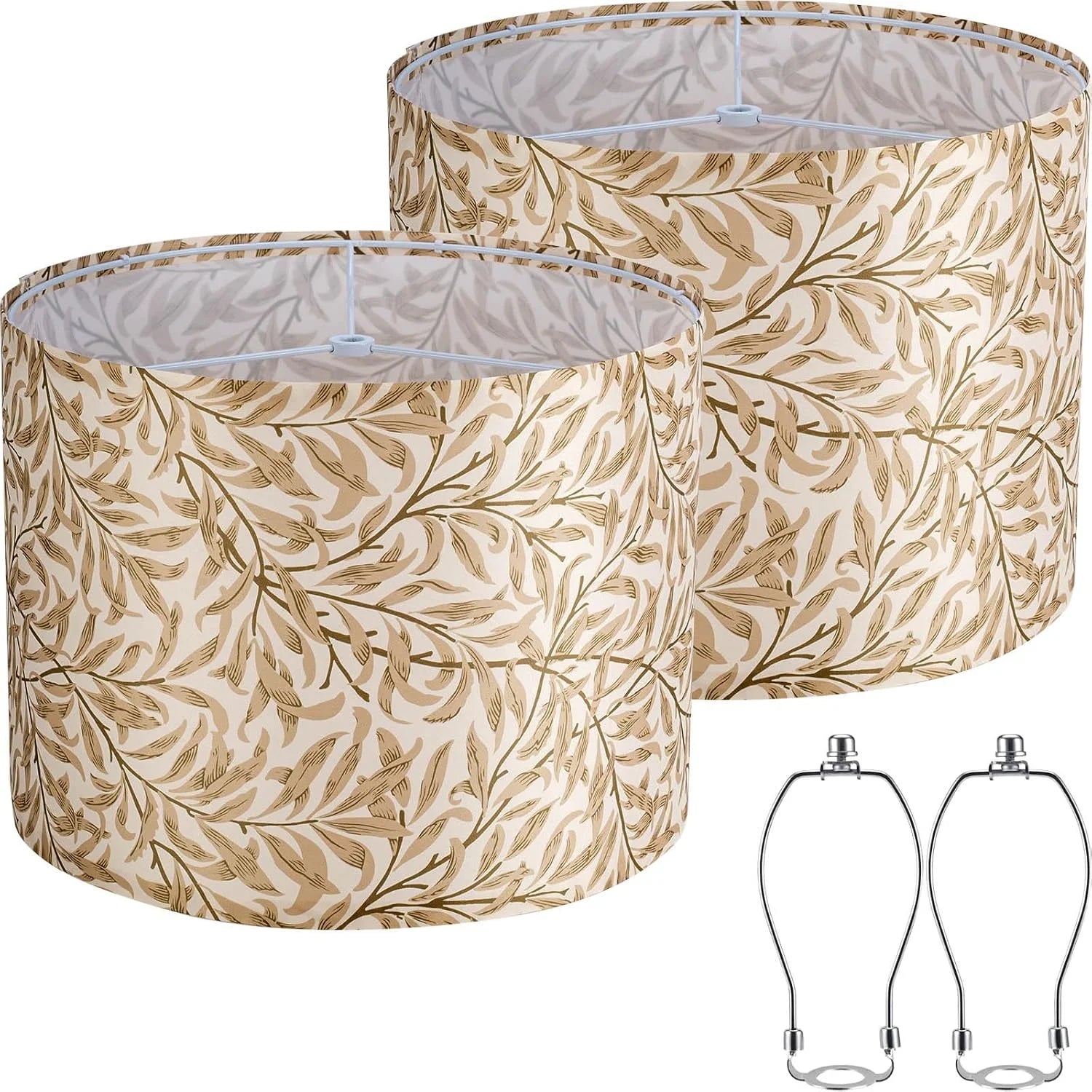 New Arrivals White 13 Drum Lamp Shades Set of 2 with Harps - Image 3