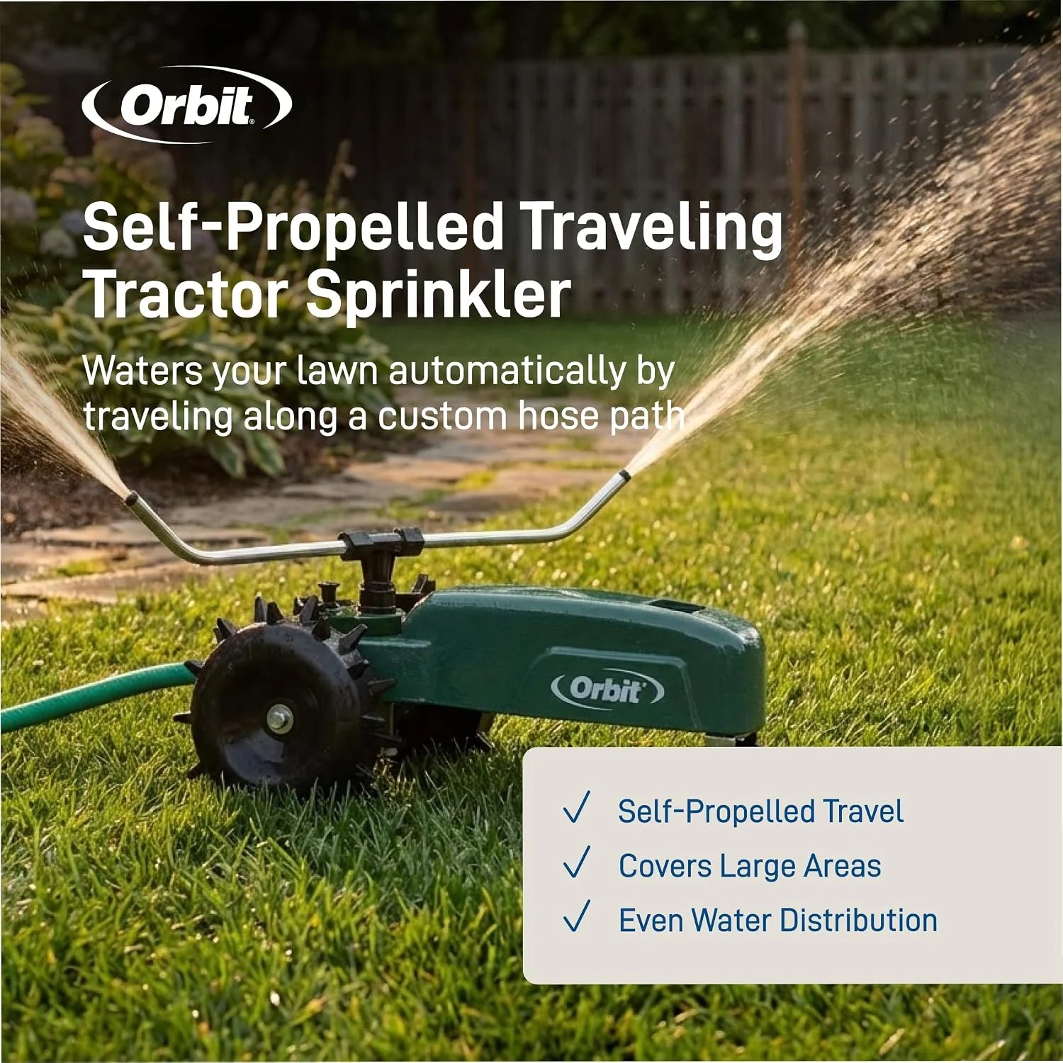 Orbit Traveling Tractor Water Sprinkler, Self-Propelled Traveling Sprinkler for Wide Lawn Coverage bifanuoyard - Image 3