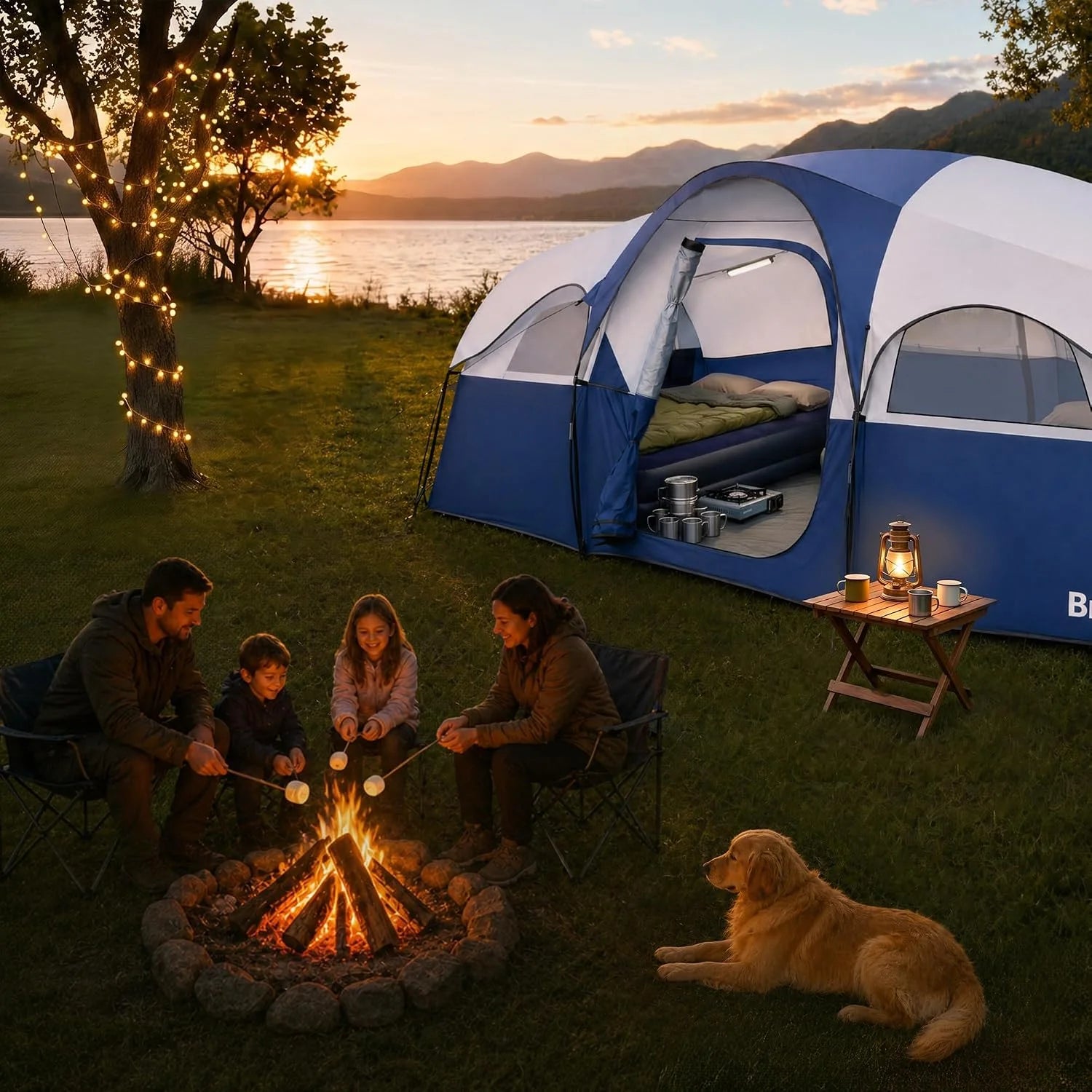 Camping Tent for 8 Person, PU3000MM Waterproof Family Tent with Rainfly, Large Roomy 3 Room Camping Tents - Image 8
