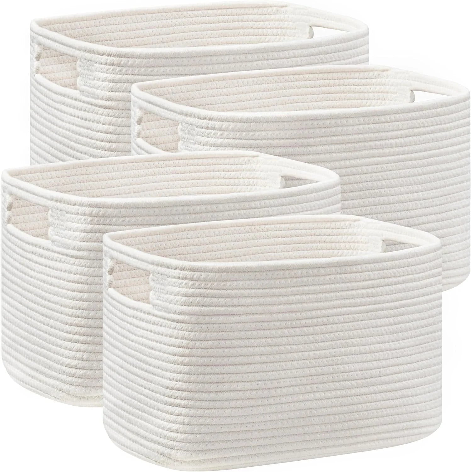 2 Pack Storage Baskets for Organizing, Large Woven Storage Basket, White&Brown bifanuoyard - Image 4