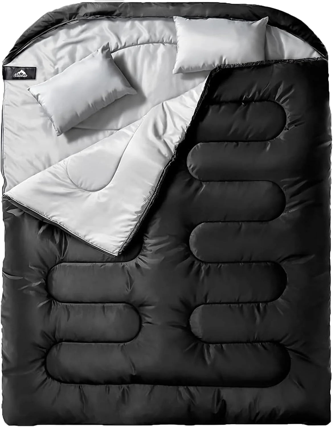 MEREZA Double Sleeping Bag for Adults Mens with Pillow, XL Queen Size Two Person Sleeping Bag for All Season Camping bifanuoyard - Image 4