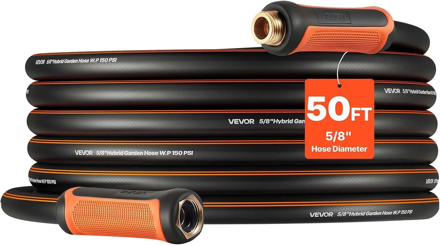 VEVOR Garden Hose, 200 ft 5/8 Heavy Duty Rubber Water Hose with 10 Mode Nozzle, 150PSI Working & 600PSI Burst bifanuoyard - Image 4