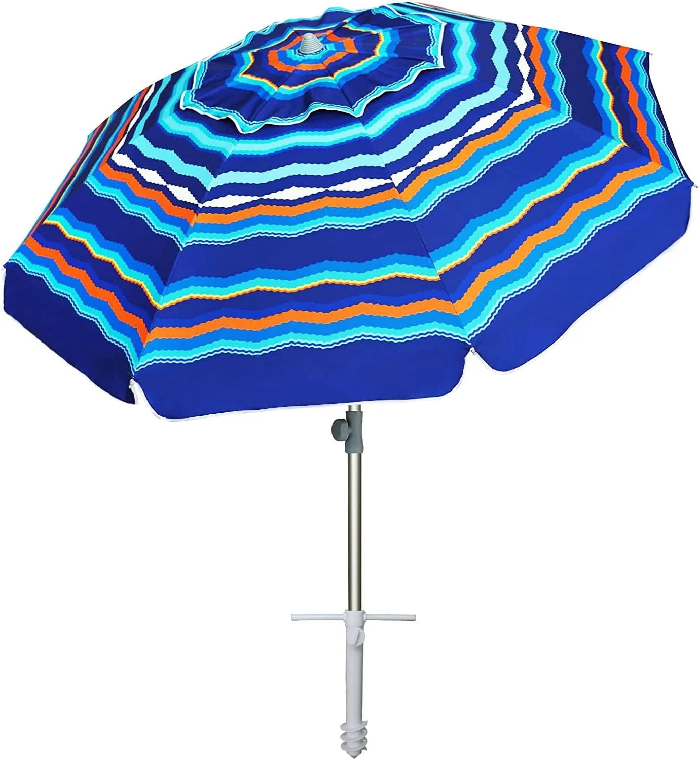 New Arrivals AMMSUN 7ft Heavy Duty High Wind Beach Umbrella with Sand Anchor Vent Tilt UPF 50+ Sun Protection - Image 10