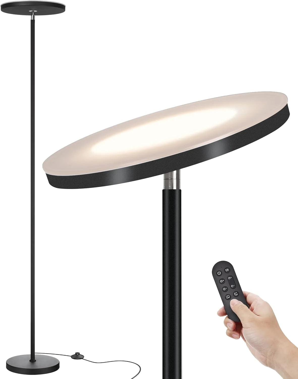 LED Torchiere Floor Lamp with Remote, Dimmable - Image 7