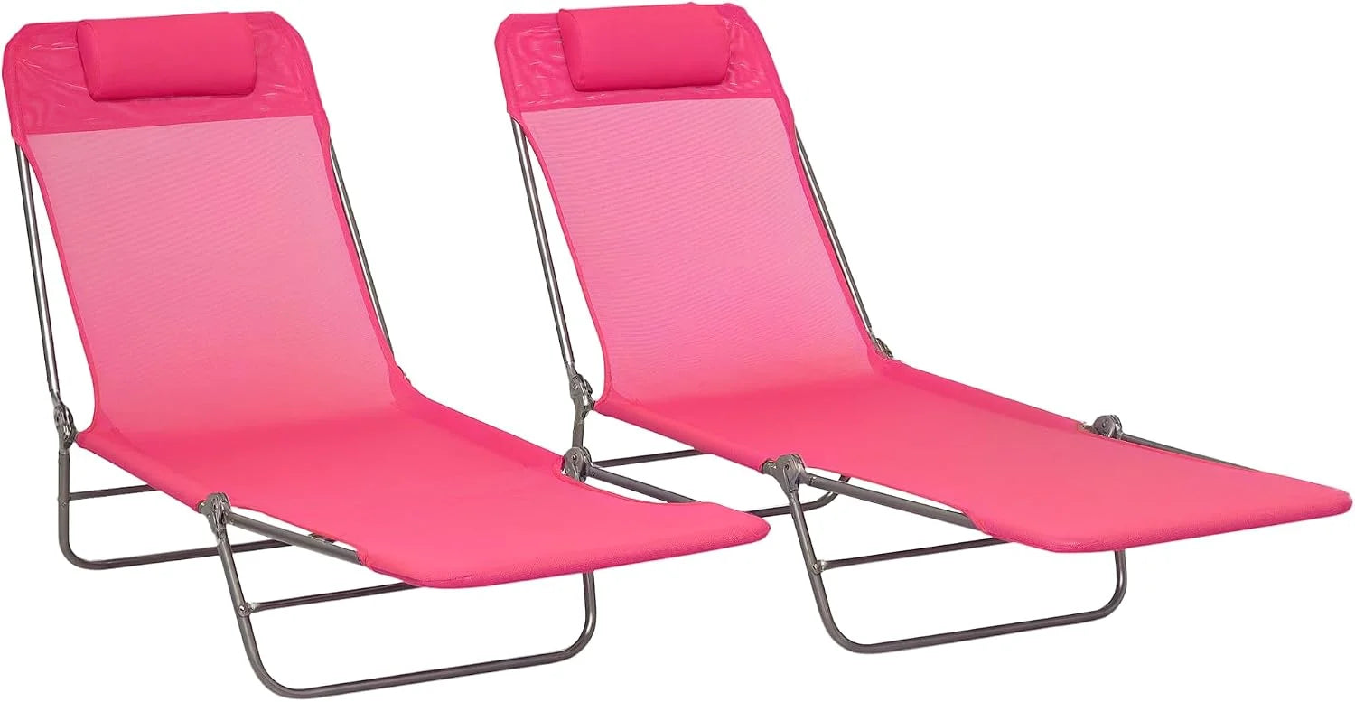 Outsunny Folding Chaise Lounge Chair, Pool Sun Tanning Chair bifanuoyard - Image 8